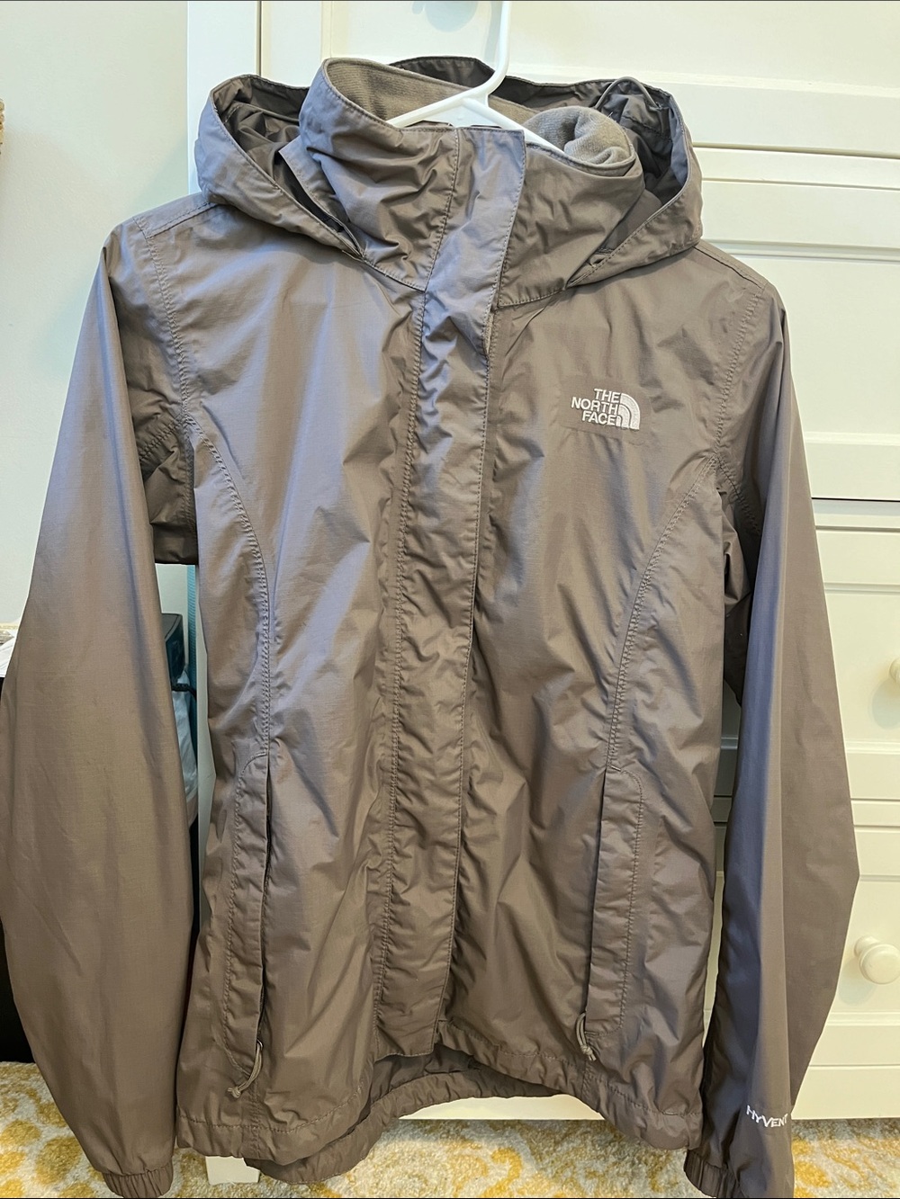 The North Face Hooded Trench Coat in Taupe Gray
